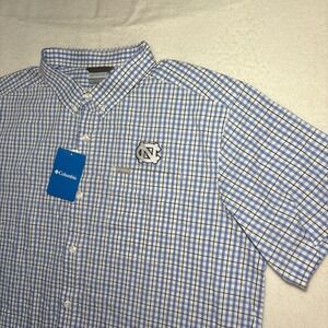 NWT‎ Columbia Men's Shirt North Carolina Tarheels Plaid Size XL